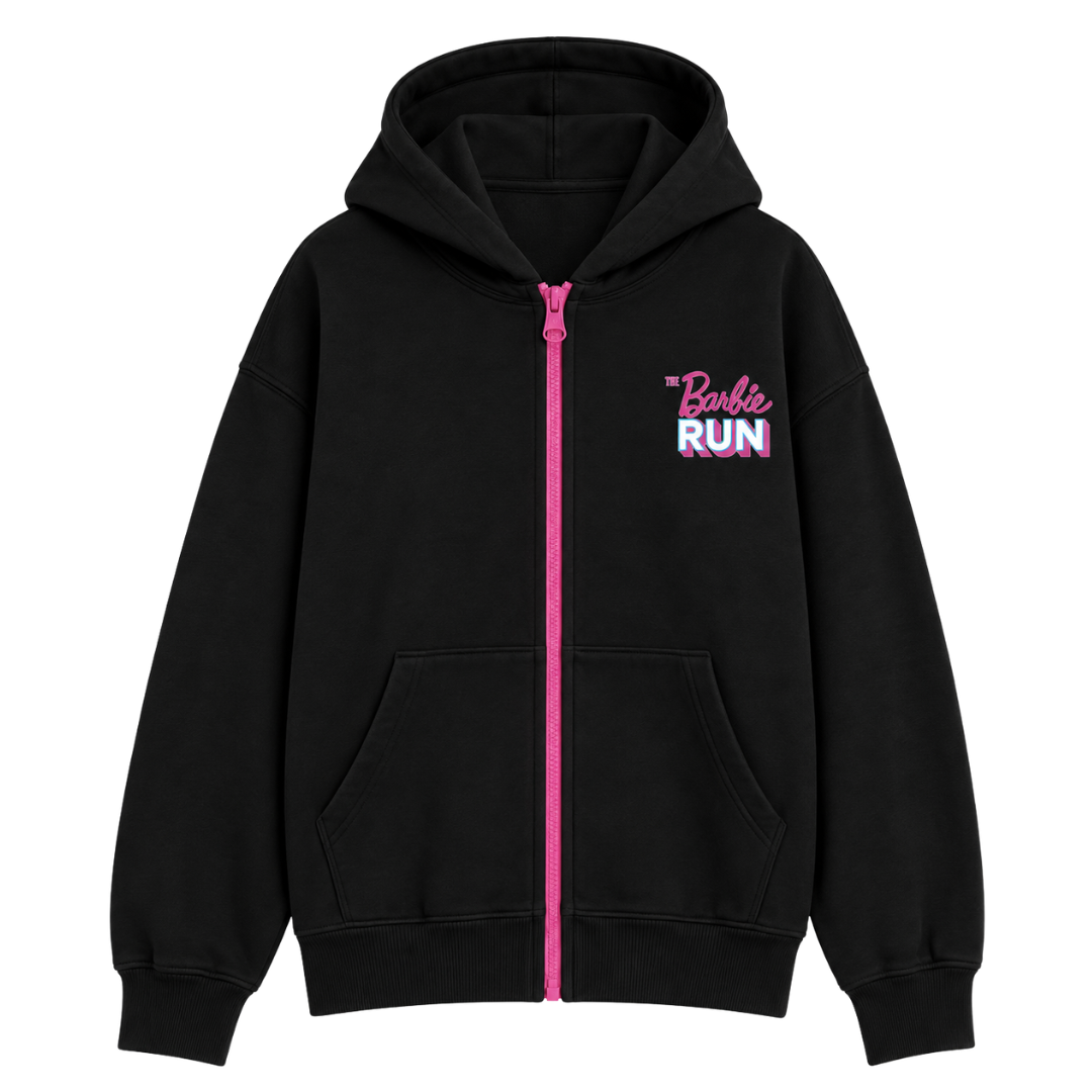 HOODIE ZIPPER NEGRA BARBIE RUN 2026