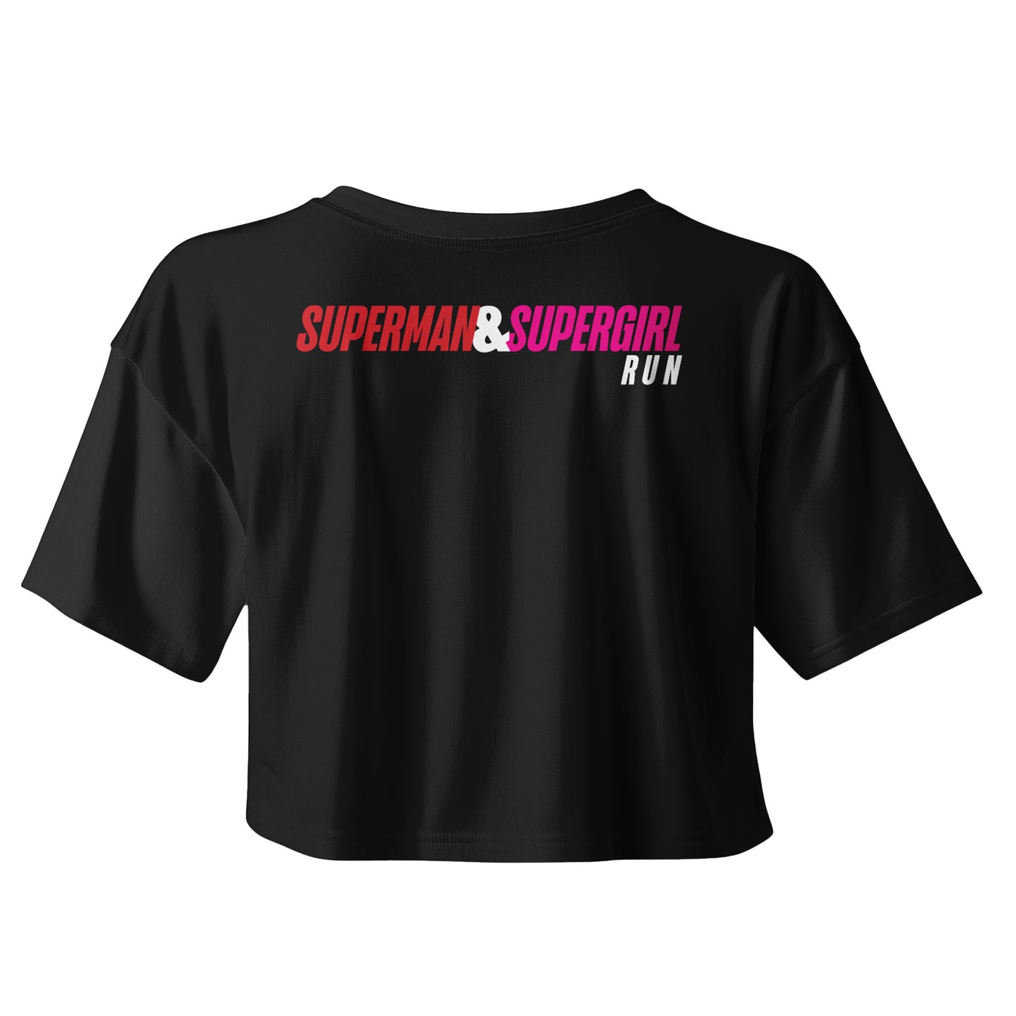 CROP TOP NEGRA CON ROSA SUPERMAN DAMA