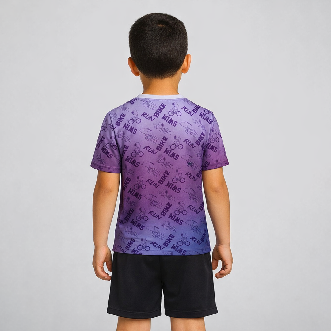 SNOOPY PLAYERA TECH TRIATLON MORADA NIÑO