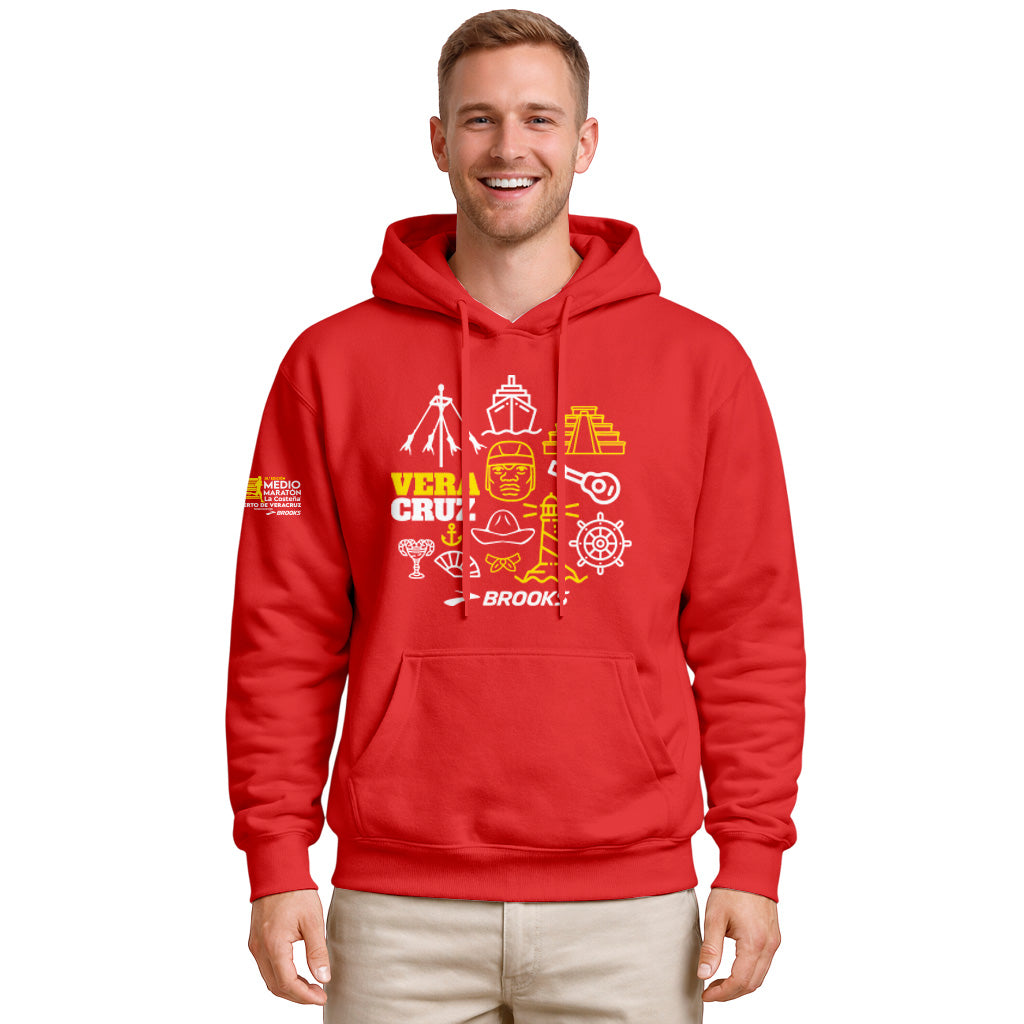 SUDADERA ROJA 21K VERACRUZ HOMBRE