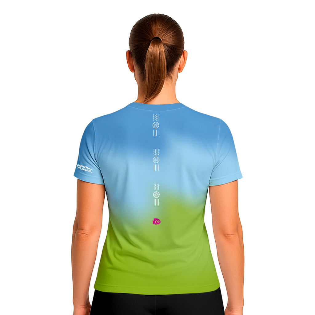 TECH TEE XEL-HA AZUL DAMA