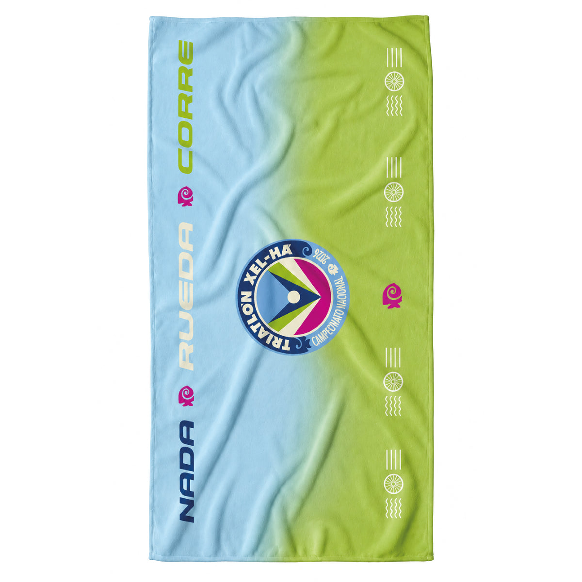 TOALLA AZUL CON VERDE XEL-HA