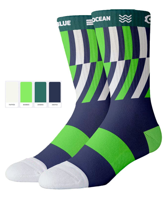 Pro Green White Sock