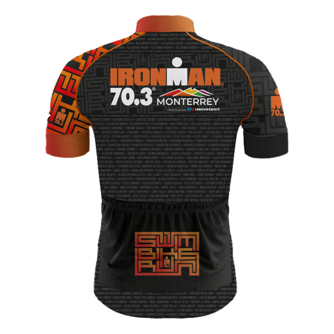 Cycling Jersey with Names Women IM 70.3 Monterrey 2025 Black