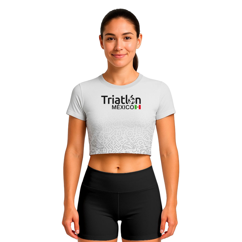 CROP TOP TRIATLÓN BLANCO DAMA