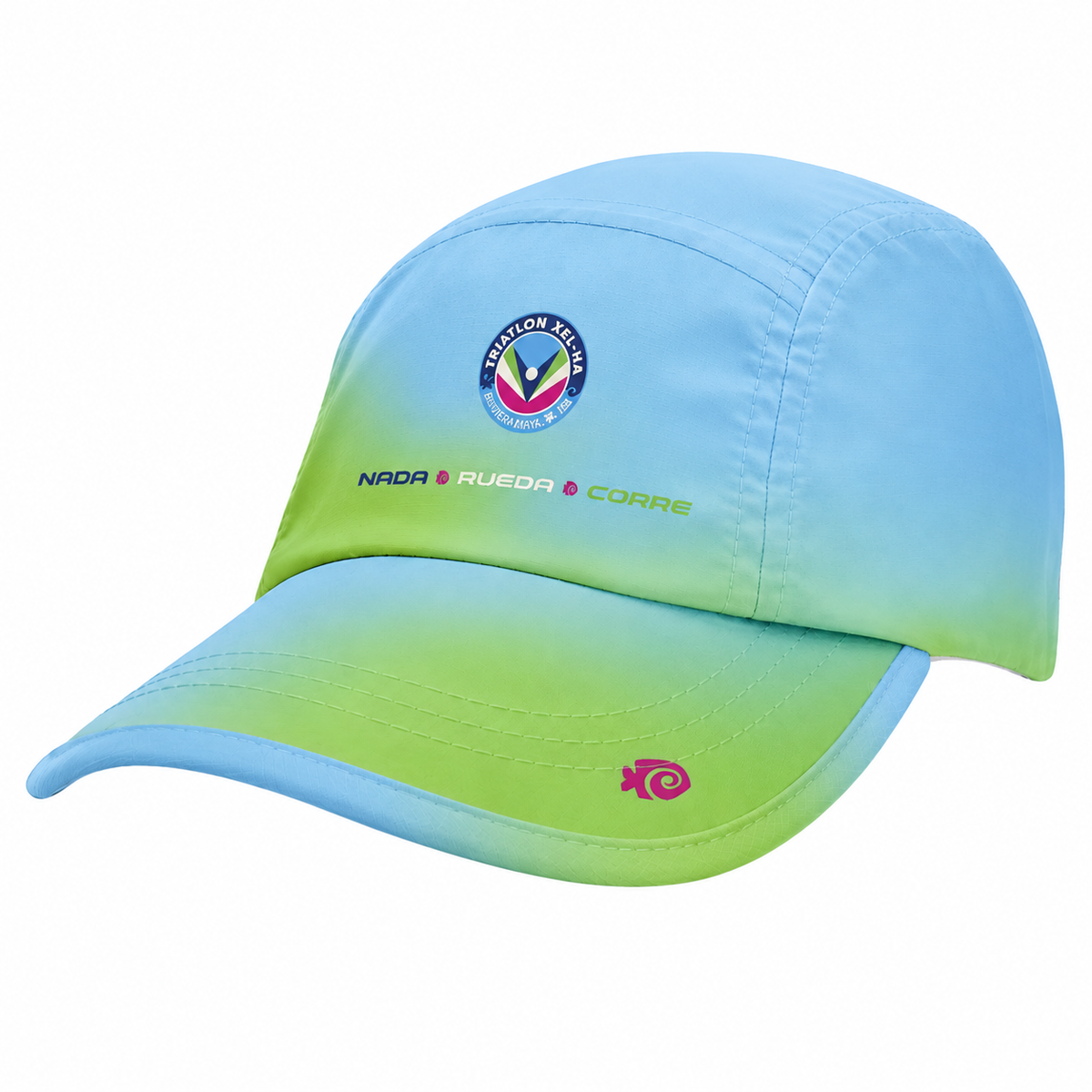 GORRA SUAVE AZUL CON VERDE XEL-HA