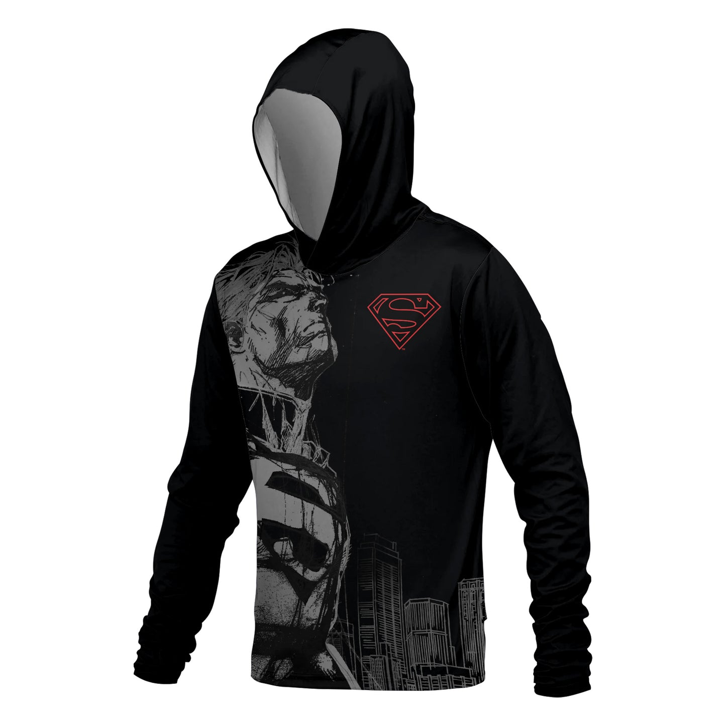 SUDADERA CON GORRO NEGRA SUPERMAN CABALLERO