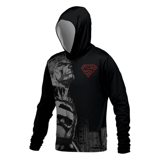 SUDADERA CON GORRO NEGRA SUPERMAN CABALLERO