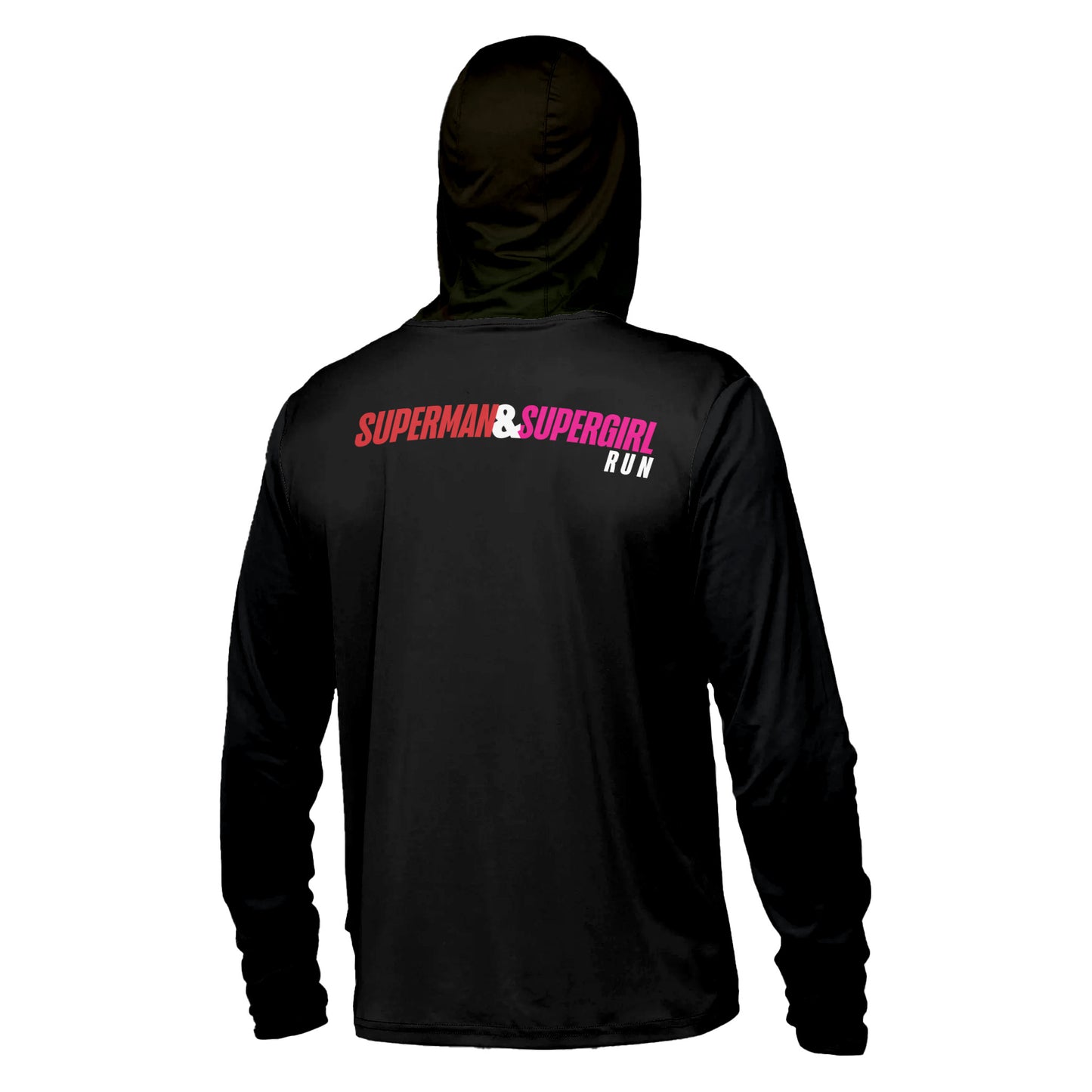 SUDADERA CON GORRO NEGRA CON ROSA SUPERMAN DAMA