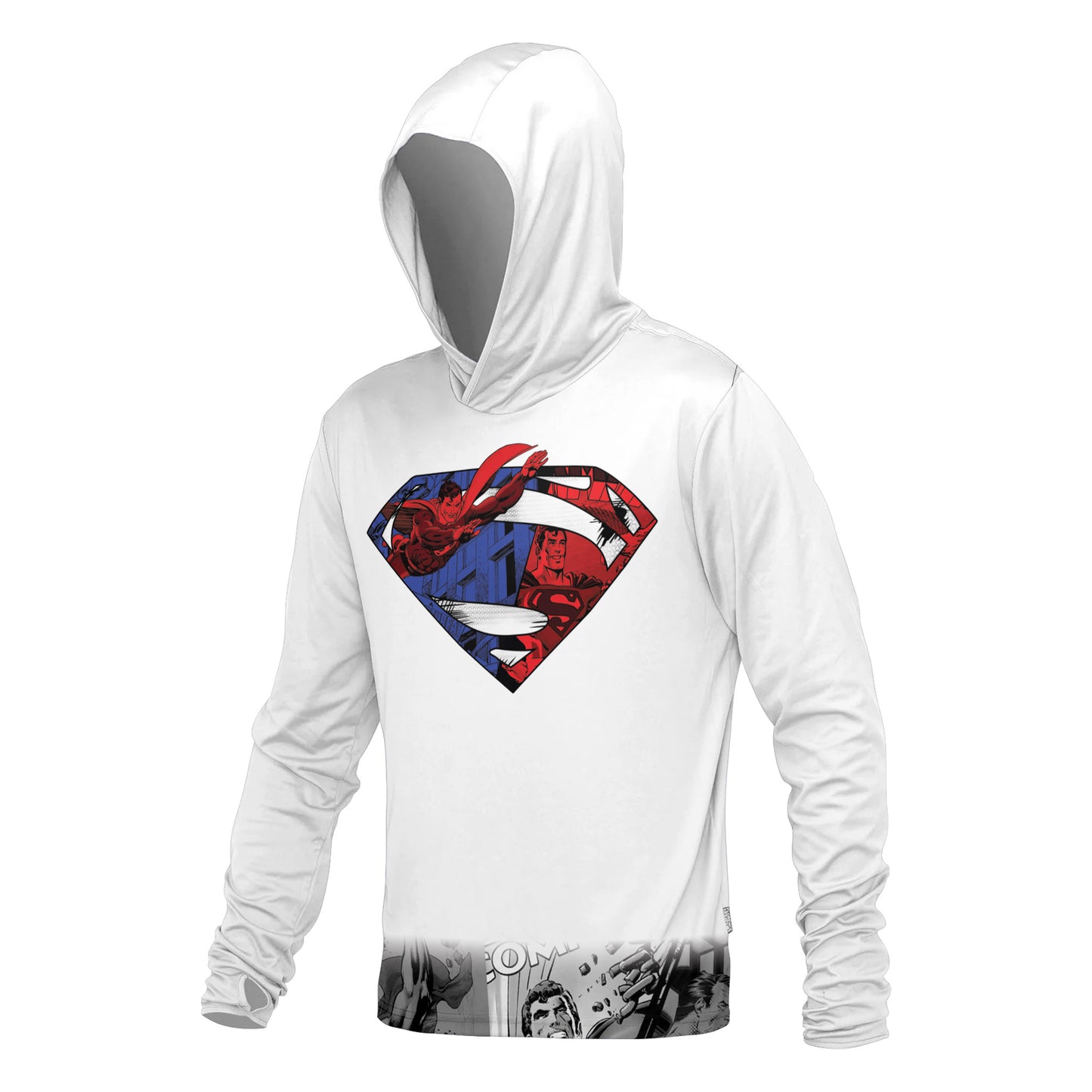 SUDADERA CON GORRO BLANCA SUPERMAN CABALLERO