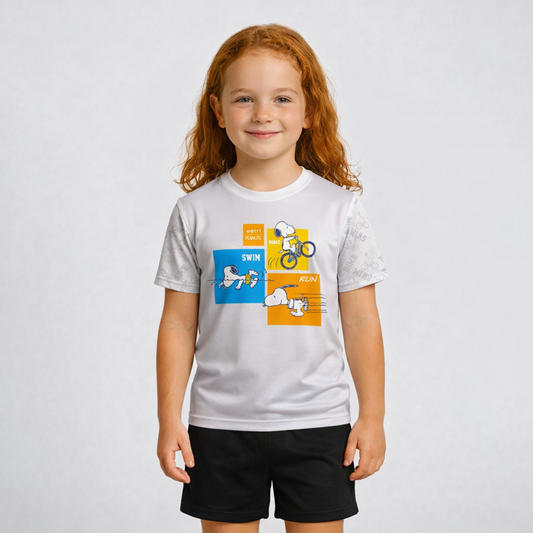SNOOPY PLAYERA TECH TRIATLON BLANCA NIÑO