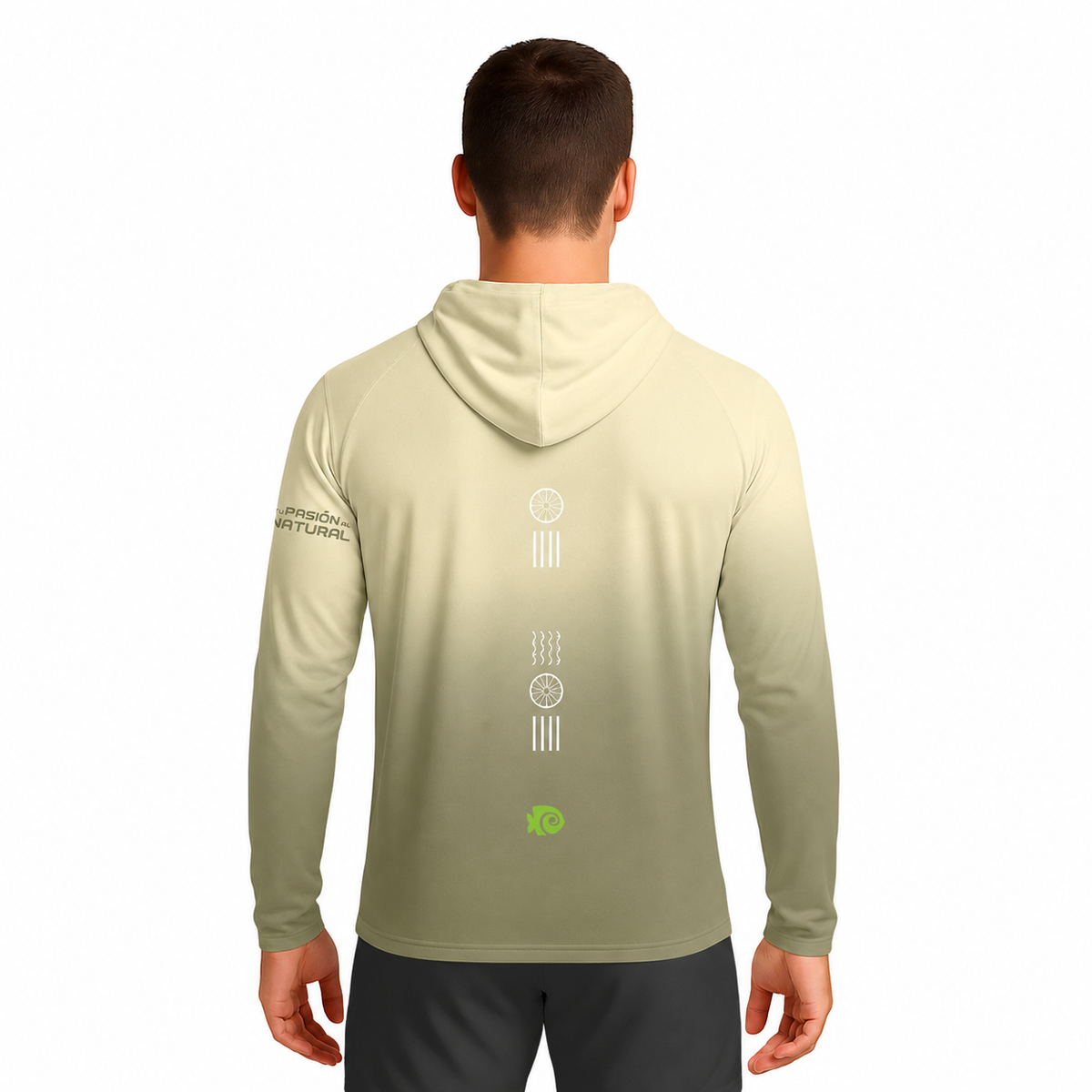 SUDADERA LIGERA CON GORRO XEL-HA VERDE CABALLERO