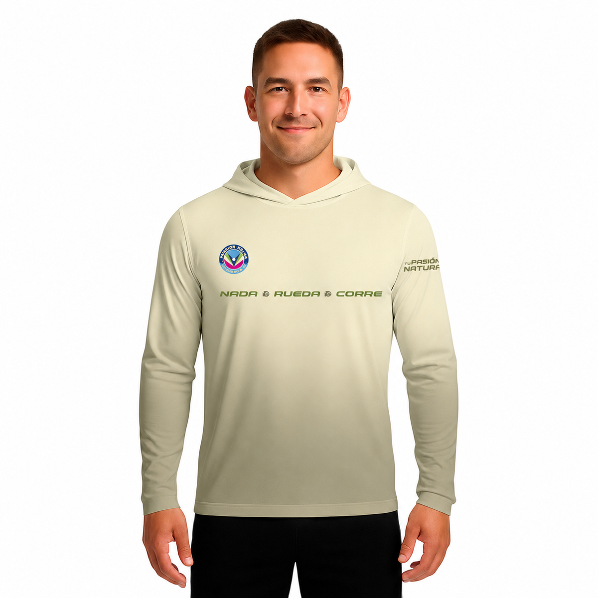 SUDADERA LIGERA CON GORRO XEL-HA VERDE CABALLERO