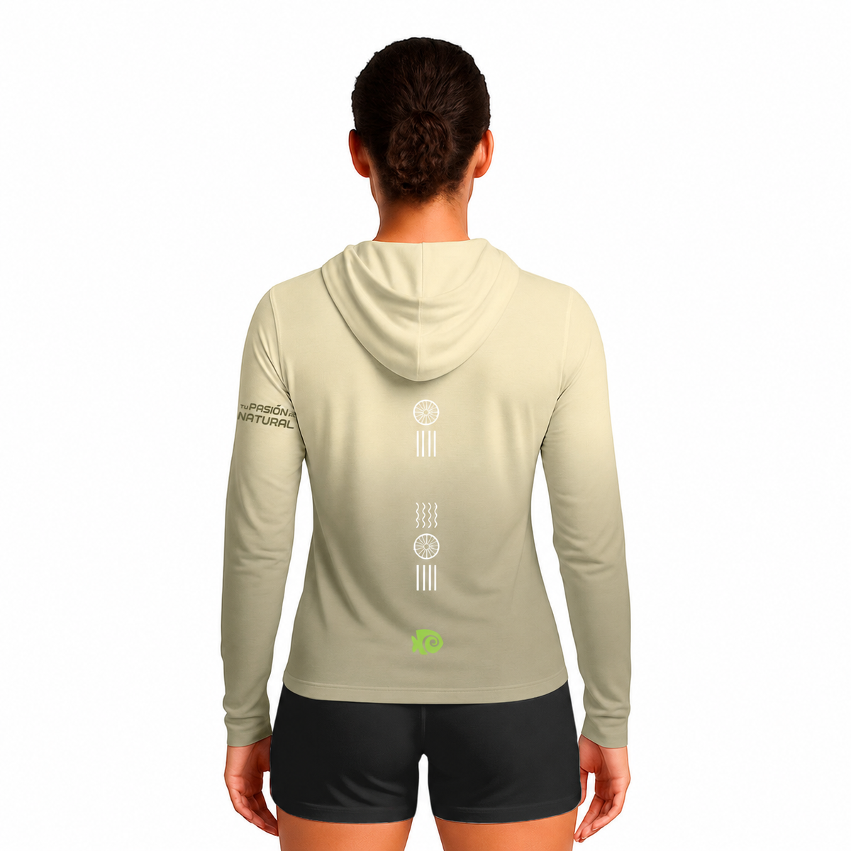 SUDADERA LIGERA CON GORRO XEL-HA VERDE DAMA