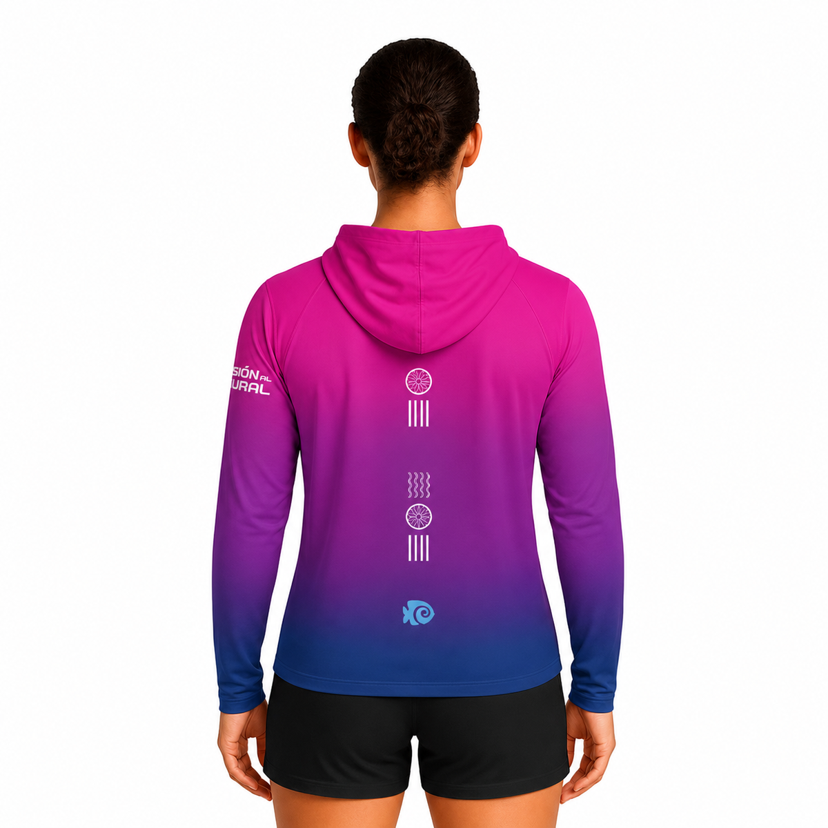 SUDADERA LIGERA CON GORRO XEL-HA MORADO DAMA