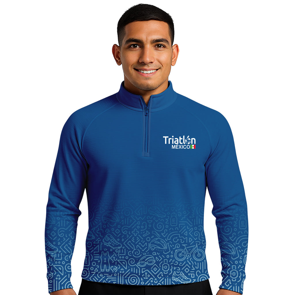 SUDADERA LIGERA TRIATLÓN AZUL CABALLERO