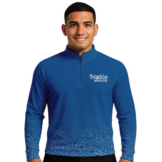 SUDADERA LIGERA TRIATLÓN AZUL CABALLERO