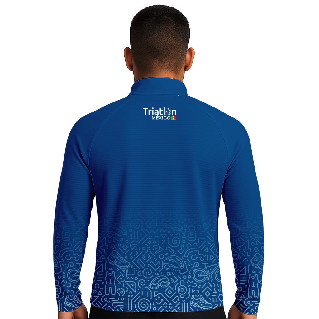 SUDADERA LIGERA TRIATLÓN AZUL CABALLERO