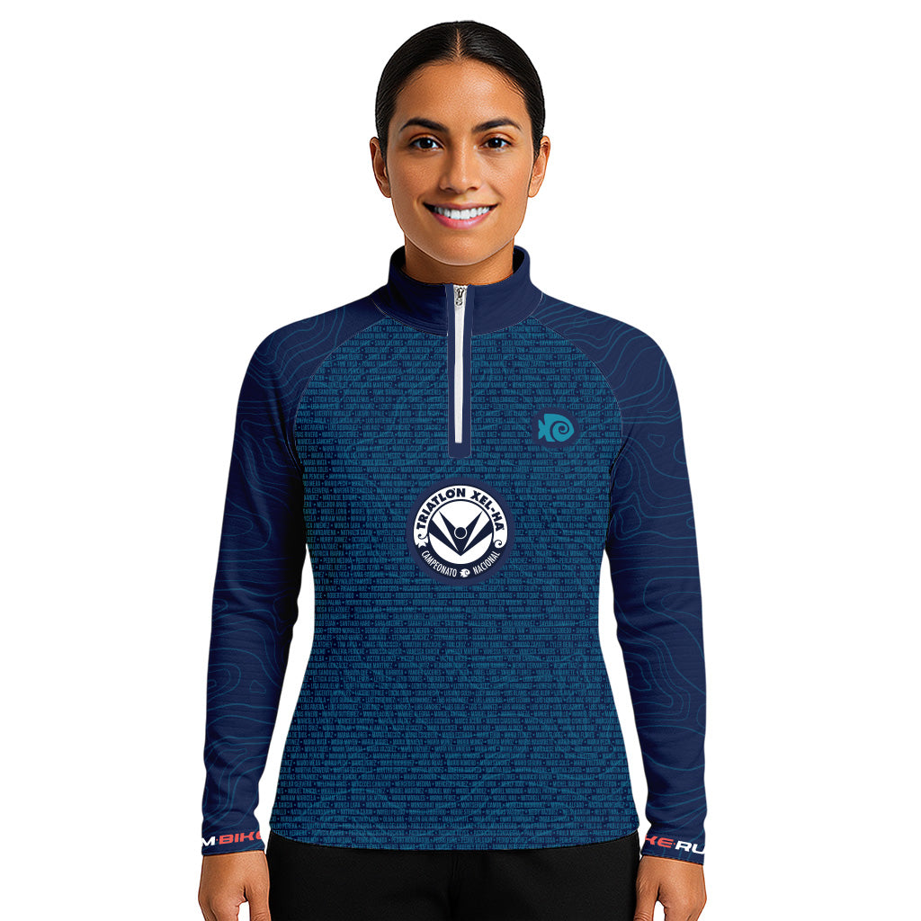 SUDADERA LIGERA CON NOMBRES AZUL XEL-HA DAMA