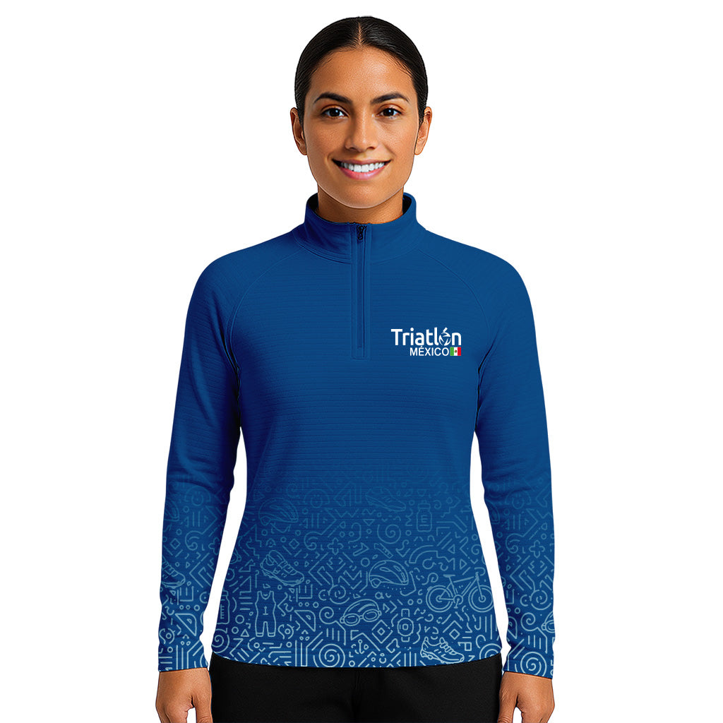 SUDADERA LIGERA TRIATLÓN AZUL DAMA