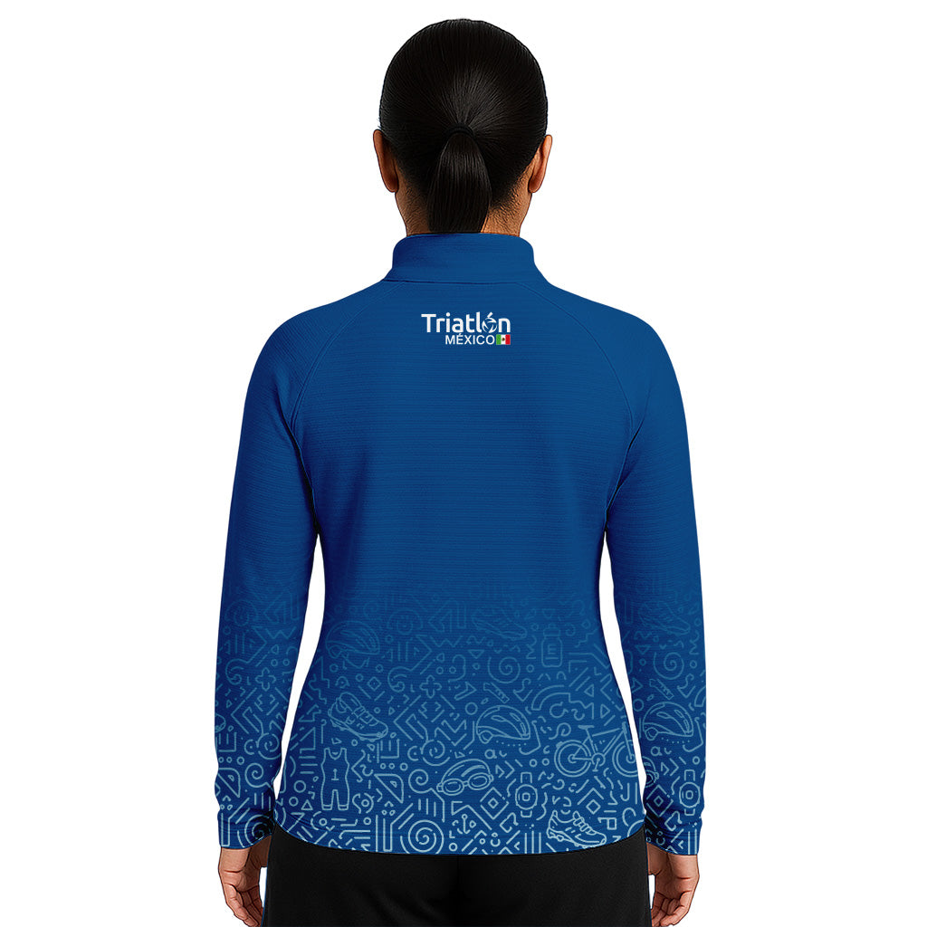 SUDADERA LIGERA TRIATLÓN AZUL DAMA