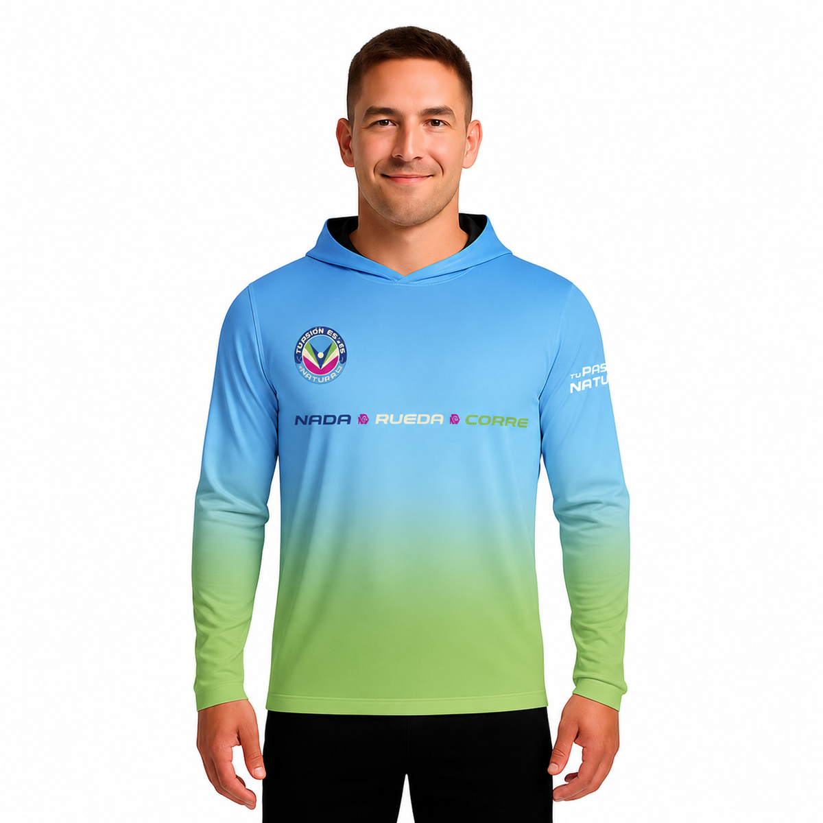 SUDADERA LIGERA CON GORRO XEL-HA AZUL CABALLERO