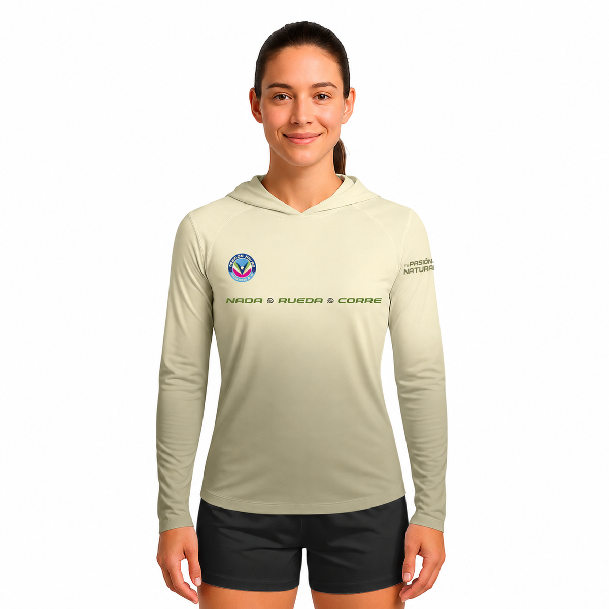 SUDADERA LIGERA CON GORRO XEL-HA VERDE DAMA