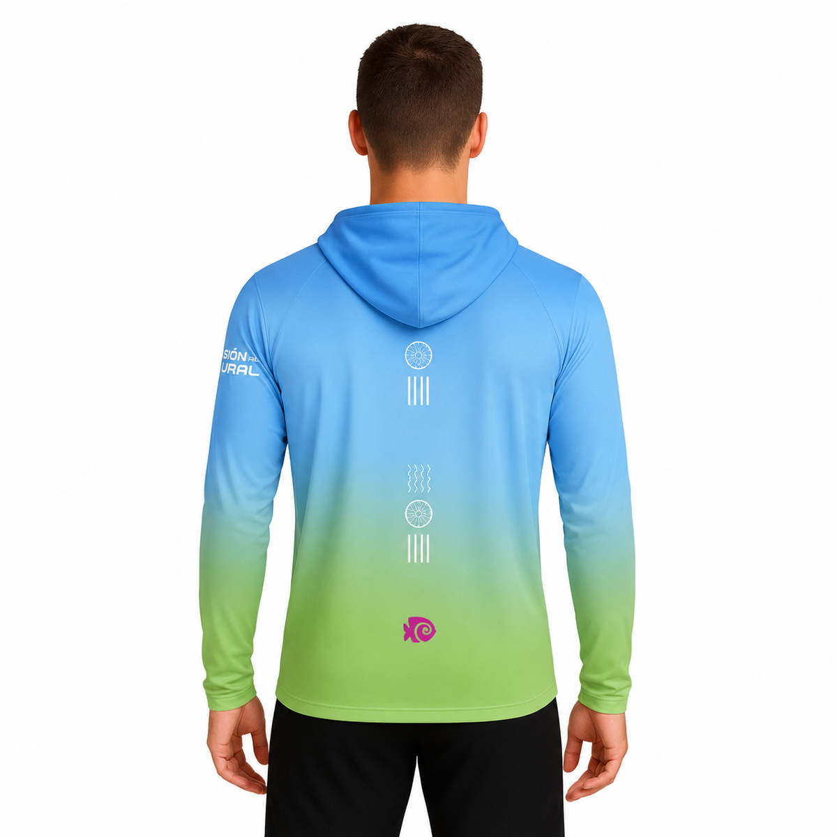SUDADERA LIGERA CON GORRO XEL-HA AZUL CABALLERO