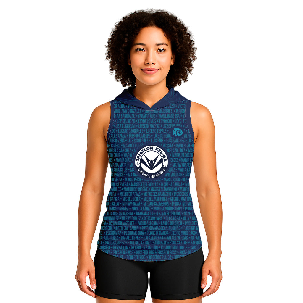 TANK NOMBRES CON GORRO XEL-HA AZUL DAMA