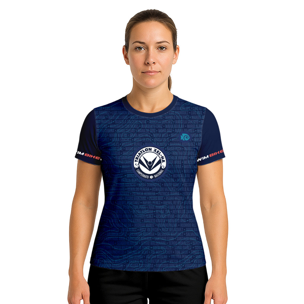 TECH NOMBRES TEE XEL-HA AZUL DAMA