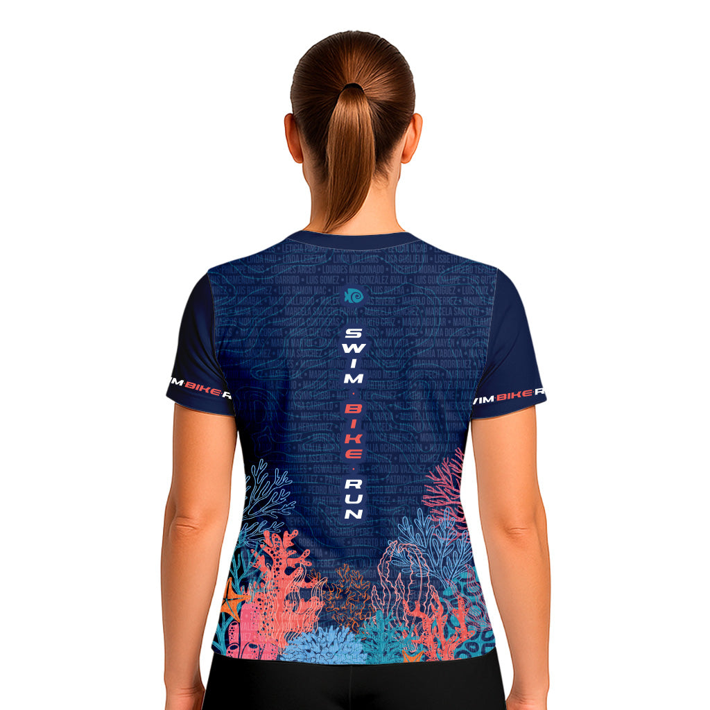 TECH NOMBRES TEE XEL-HA AZUL DAMA