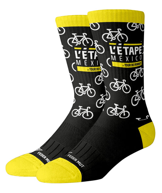 CALCETA NEGRO-AMARILLO L'ETAPE