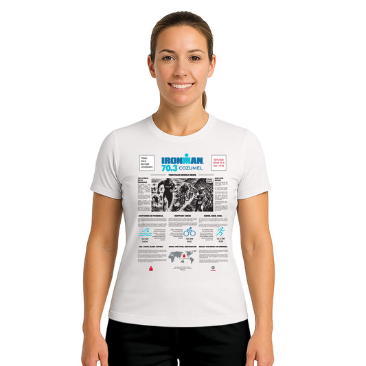COTTON T-SHIRT NEWSPAPER COZUMEL WOMAN