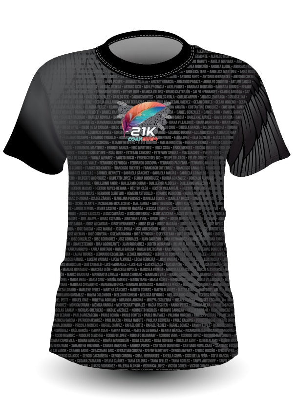 Playera Tech Nombres Dama 21K Coahuila 2024 Negra