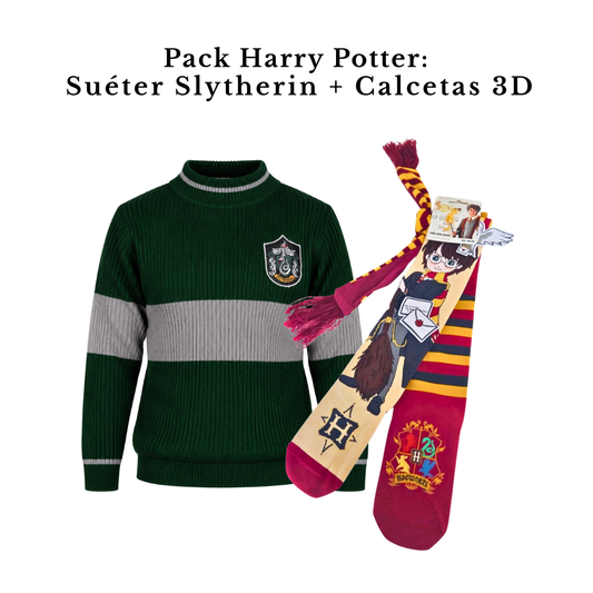 Pack Harry Potter: Suéter Slytherin + Calcetas 3D