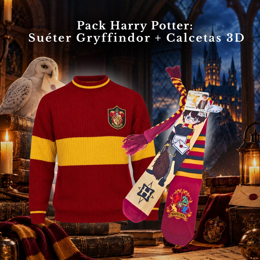 Pack Harry Potter: Suéter Gryffindor + Calcetas 3D