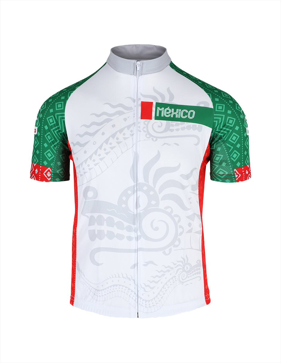 Mexico White Cycling Jersey Men