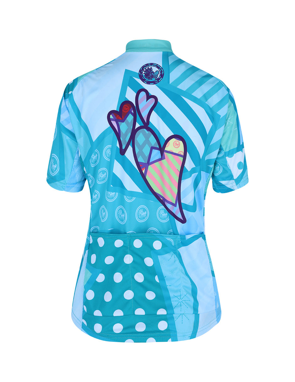 BLUE Heart Cycling Jersey Lady