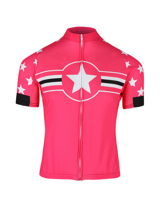 Men's Pink Star Cycling Jersey