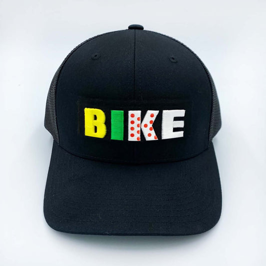 EMBROIDERED BLACK BIKE CAP